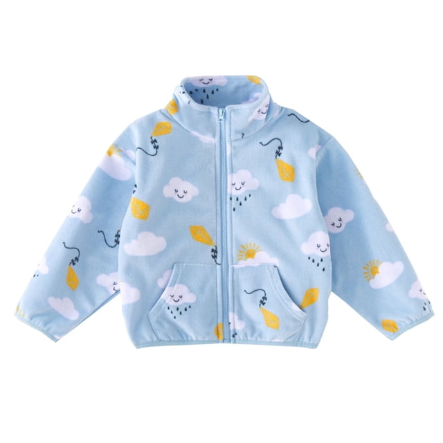 Girls Fall T Shirts Polar Jackets Coats Zipper Lightweight Long Sleeve Jacket Spring Blue Going Out Fall Tops for 2-3 Years