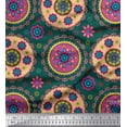 thumbnail image 1 of Soimoi Modal Satin Fabric Floral Mandala Print Fabric by the Yard 42 Inch Wide, 1 of 1