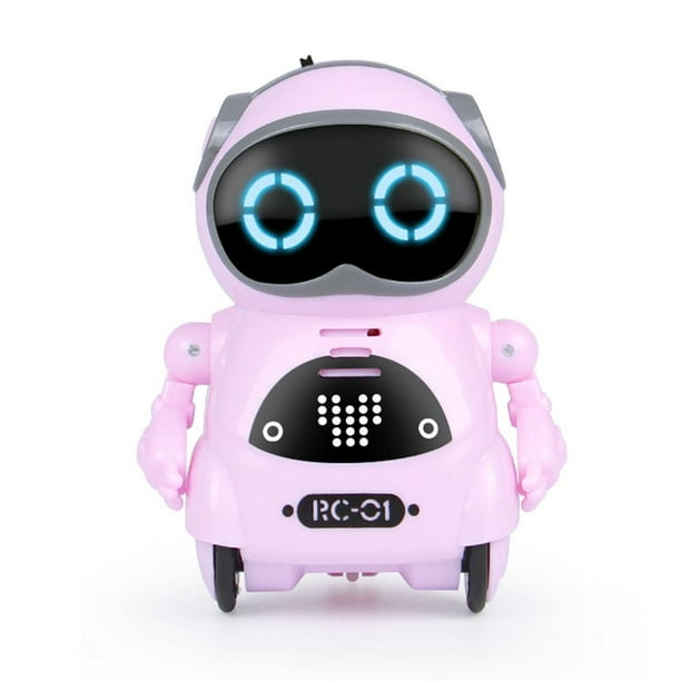Mini Robot de bolsillo eléctrico multifuncional para niños, juguetes de rompecabezas de Educación Temprana, voz inteligente con música ligera