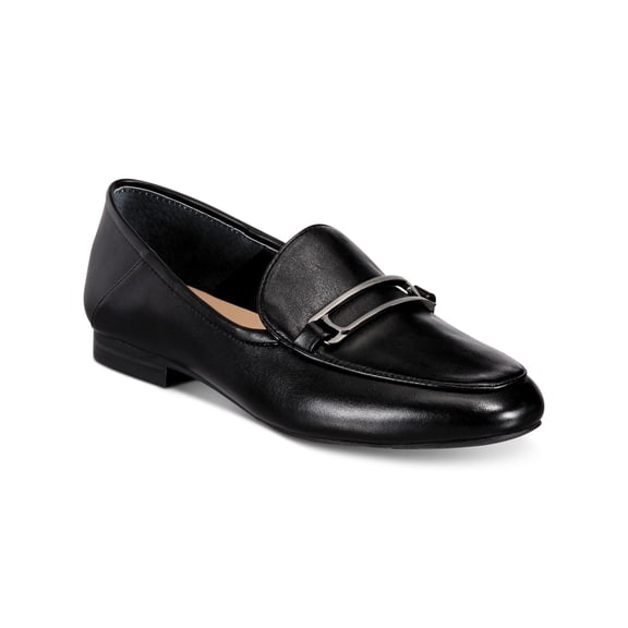 ALFANI Womens Black Hardware At Vamp Goldii Round Toe Slip On Loafers Shoes 7.5 M