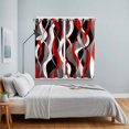 thumbnail image 4 of Red Stripe Kitchen Curtains 63 Inch Length, Grey White Ombre Geometric Modern Abstract Grommet Top Bedroom Living Room Curtains, Light Filtering Cafe Curtain Drapes 2 Panels Set 84''x63'', 4 of 9