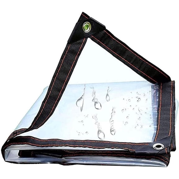 Bexikou Clear Tarps Heavy Duty Waterproof, Transparent Tarpaulin Cover with Grommets for Outdoor Garden Furniture Camping Patio, 4.92ft x 6.56ft