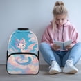thumbnail image 2 of Pzuqiu Flower Dragon Kids Backpack for Students Age 6-18 Breathable Large Capacity 17 Inch Schoolbag for Preschool Elementary Middle High School Back to School Travel Use, 2 of 7