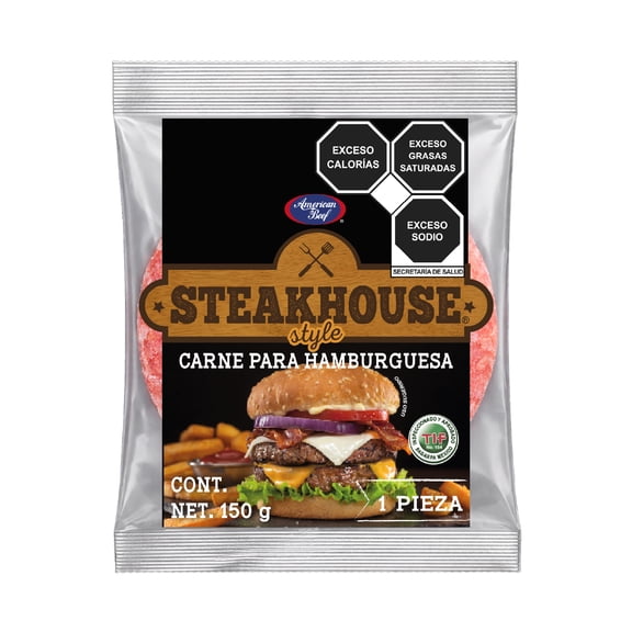 Carne Para Hamburguesa Steakhouse Style Congelada 150 G