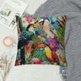 thumbnail image 2 of JEUXUS Pillow Covers Decorative by Tropical Bird Leaves and Hibiscus Flowers Square Pillow Case for Men/Women Green Red Yellow, 2 of 5