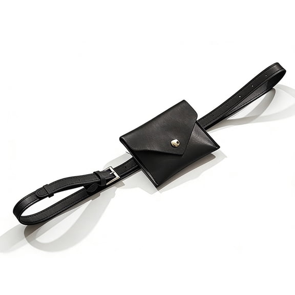 Black Black Mini Waist Pack With Card Pocket And Adjustable Strap For Running Travel And Everyday Hands-Free Convenience