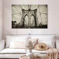 thumbnail image 2 of Elephant Stock Monochrome Brooklyn Bridge Wall Art - Horizontal Canvas Wall Art - Living Room Wall Decor - Architecture Canvas - Black And Gray Decor - 48" x 32", 2 of 4