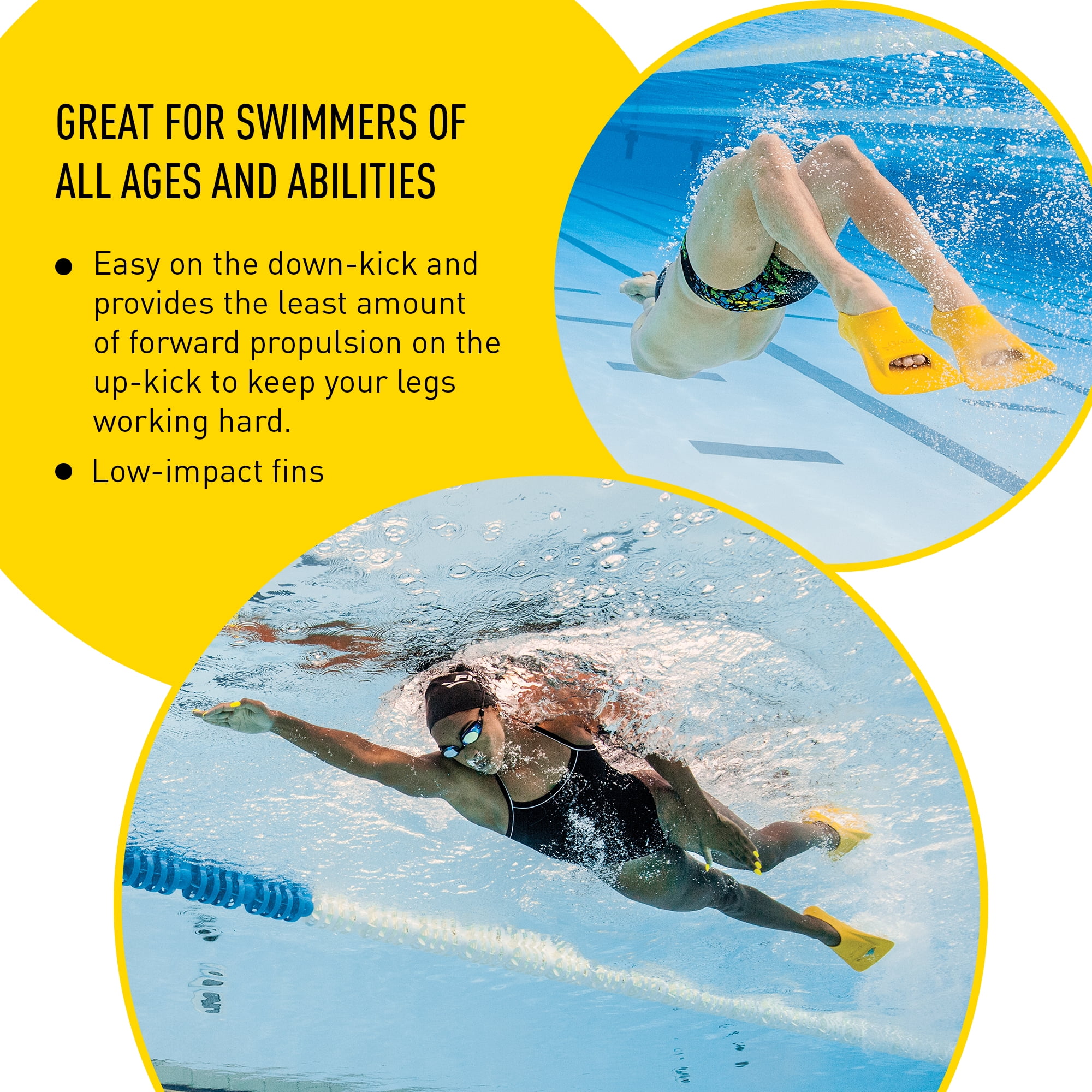 FINIS Zoomers Swim Fins Gold, Size F, Yellow