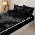thumbnail image 3 of Feelyou Horror Hippie Bat Zipper Queen Comforter Set with Fitted Sheet and 2 Pillowcases, Spooky Halloween Zipper Bedding Set, Black Gray, Black Reversible, 4-Piece, 3 of 7