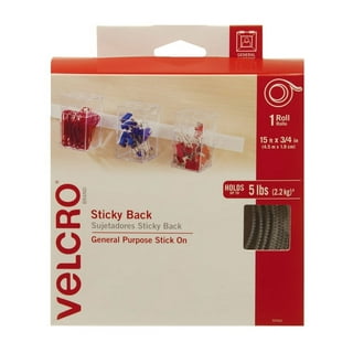 VELCRO Brand Sticky Back Hook and Loop Fasteners Permanent Adhesive Tape  24in x 3/4in Roll Black 