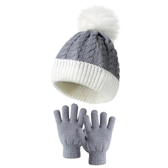 Anopo Men's Winter Beanie, Scarf & Gloves Set - Fleece Lined Knit With Touchscreen Fingers