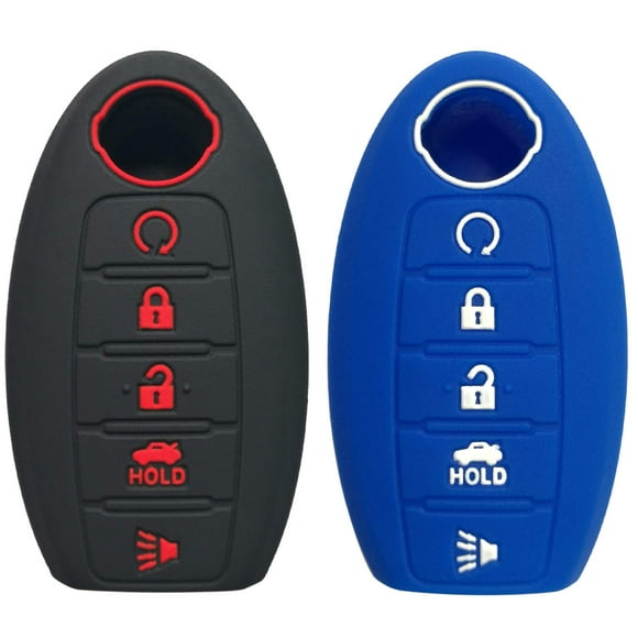Coolbestda 2Pcs Silicone Key Fob Cover Holder Remote Case Protector for 2017 2018 2019 2020 2021 Nissan Rogue Murano Altima Sedan Pathfinder Maxima KR5S180144014