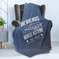 thumbnail image 4 of Wording Soft Flannel Fleece Throw Blanket, Wise Words About Learning from Your Mistakes with Vintage Hipster Design, Cozy Plush for Indoor and Outdoor Use, 50" x 70", Blue Umber White, by Ambesonne, 4 of 5