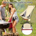 thumbnail image 4 of TOPCHANCES Camping Chairs, High Back Camping Chair with Headrest and Storage Bag, Outdoor Portable Lightweight Foldable Chair for Camping, Hiking, Travel, Beach and Sports, Beige, 4 of 8