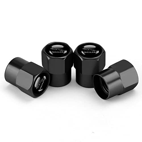 Hisport Fit Jaguar Stem Cap 4 Uds. Tapas Universales Para Vástago De Válvula De Neumático De Coche, Cubierta De Aire, Accesorios Para Coche, Cubierta De Vástago Negra Hexagonal 016