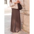 thumbnail image 5 of Brown Polka Dot High Waist Flowing Maxi Skirt Casual Elegant, 5 of 7