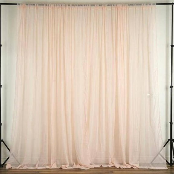 Sheer Chiffon Curtain Panel 58 Inch Wide Window Treatment Blush