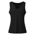 thumbnail image 4 of Beach Vacation Clothes for Women Camisoles with Support Women 9 10 Casual Summer Top Bra Shelf Top plus Blouse Dressy Bodysuit for Bohemian Shirt Button up Summer Sexy V Black M, 4 of 5