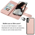 thumbnail image 5 of Ebizware for Samsung Galaxy S23 FE 5G Phone Case, Galaxy S23 FE 5G PU Leather Wallet Case with Credit Card Cash Holder Folio Flip [Detachable] Kickstand Magnetic Cover & Lanyard - Rose Gold, 5 of 8