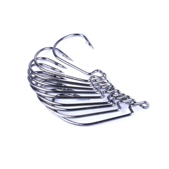 Freer 51PCS Fishing Hooks Metal Worm Senko Bait Jig Offset Hooks Plastic Box Set Fishing Accessory