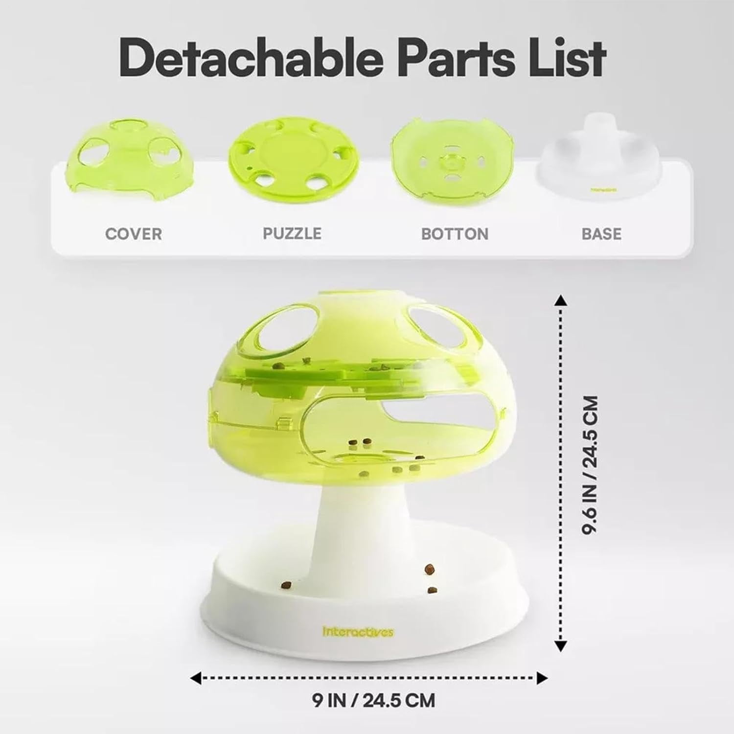 Cat Puzzle Feeder Toy, Interactive Mushroom Design Food Dispenser, Indoor Slow Feeding Toy for Play, Training, Hunting Instinct & Boredom Relief (Living Room & Home Use)