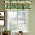 thumbnail image 4 of 2 Pack Valances for Windows, St Patrick's Day Window Valances for Living Room/Bedroom/Bathroom, Green Lucky Gnomes Retro Green White Stripes Light Filtering Kitchen Curtain Valance 42"W x18" L, 4 of 9