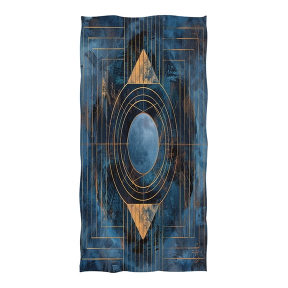 Oversized Beach Towel Extra Large Absorbent Microfiber Bath Towels Soft Quick Drying Abstract Moon Blue Geometric 74"x37"