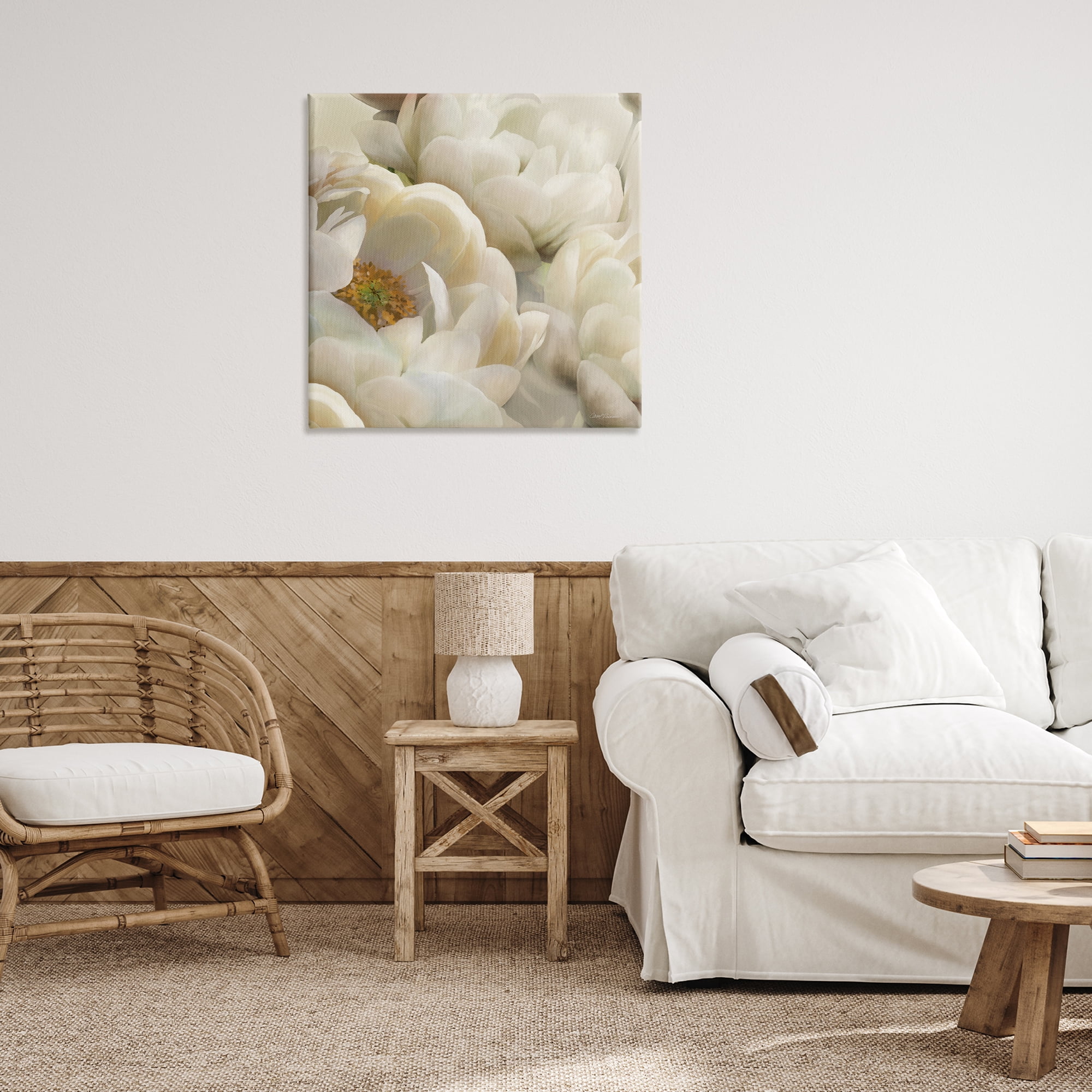 Stupell Industries Ivory Magnolia Petals Plants & Flowers Photography Wrapped Canvas Art Print Wall Art, 30 x 30