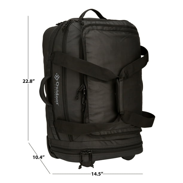 Outdoor Products Red-Eye Wheeled Travel Duffel Bag 45 Liter Black