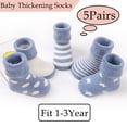 thumbnail image 1 of CHUANK 5pcs Baby Socks, Terry Thickened Baby Socks, 1 of 5