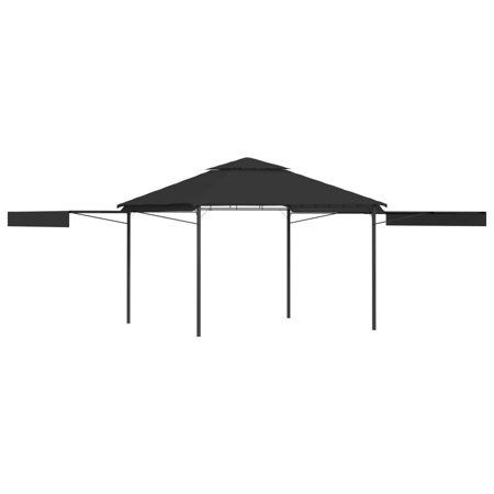 vidaXL Gazebo with Double Extending Roofs 9.8'x9.8'x9' Anthracite 0.6 oz/ft²