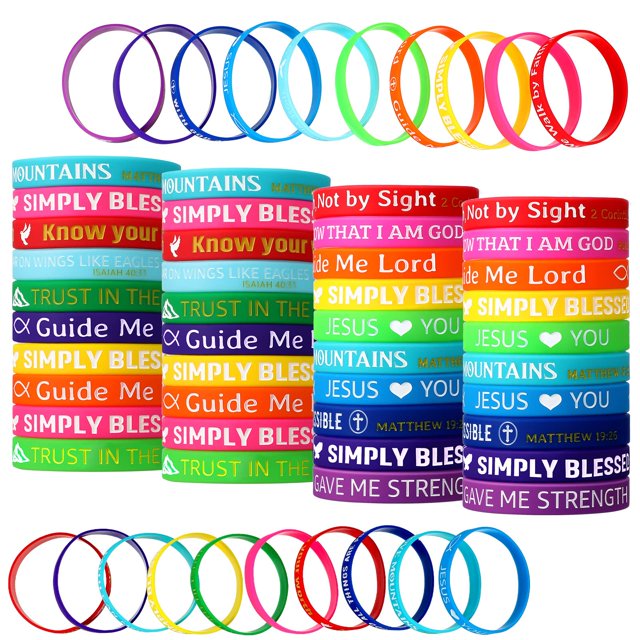 Pulseras de goma Skylety Bible Brazaletes 60 piezas