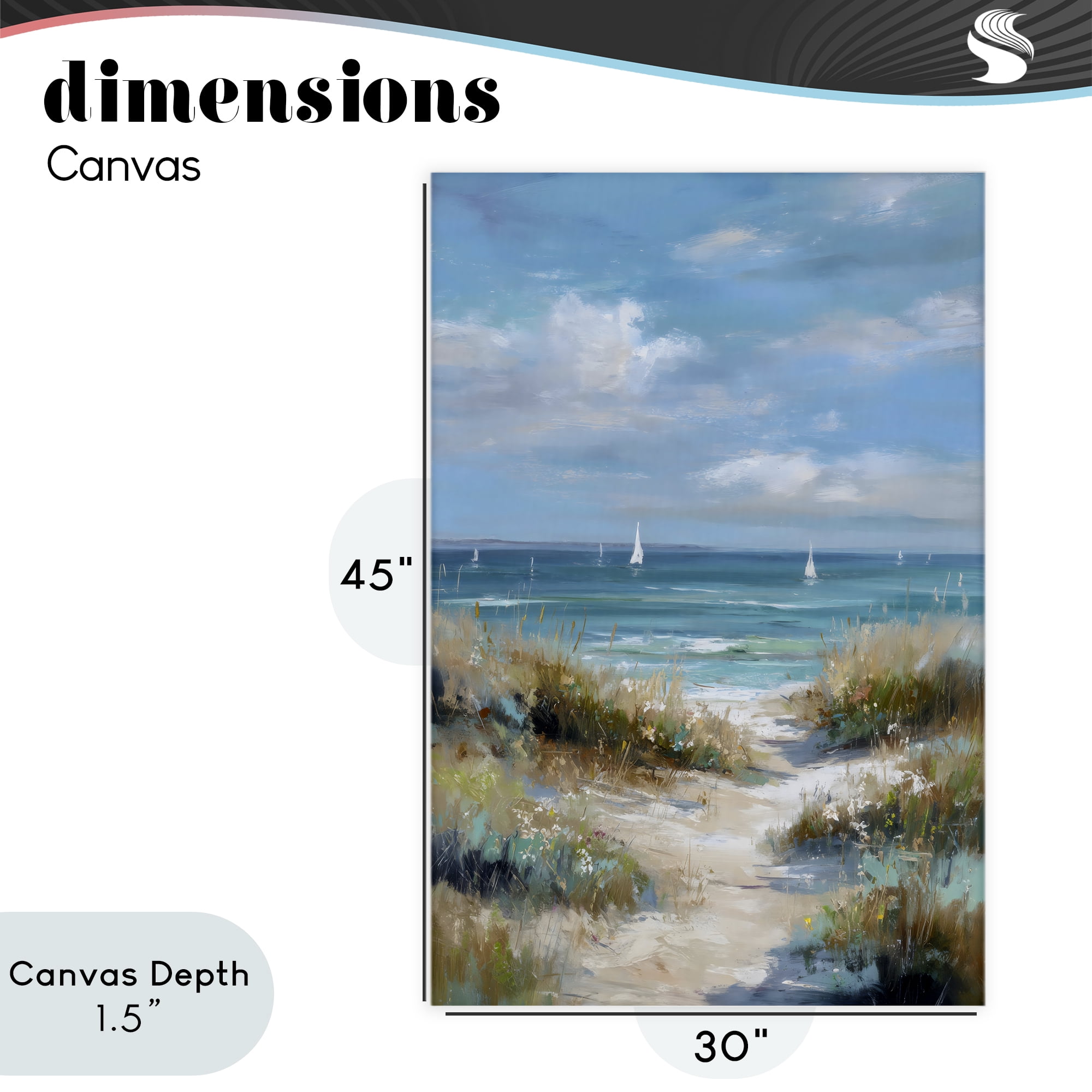 Stupell Industries Sailboat Path Impression Canvas Wall Art, design by Petal Prints Design