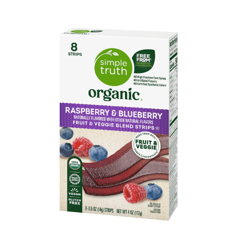 2 PK Simple Truth Organic Raspberry & Blueberry Fruit & Veggie Strips
