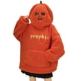 Teddy Fleece Hoodie Women Halloween Pumpkin Cosplay Costume Fluffy