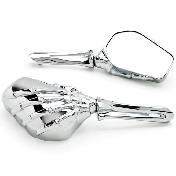 Krator Custom Chrome Motorcycle Skeleton Bone Mirrors Compatible with Harley Davidson Dyna Glide Wide Glide FXDWG FXWG