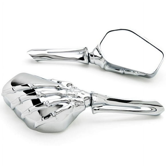 Krator Custom Chrome Motorcycle Skeleton Bone Mirrors Compatible with Honda Shadow Aero Phantom VLX 750 1100