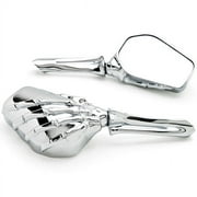 Krator Custom Chrome Motorcycle Skeleton Bone Mirrors Compatible with Honda VT Shadow Ace Classic 500 700 750 1100
