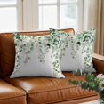 thumbnail image 3 of Eucalyptus Leaves Throw Pillow Cover Watercolor Green Leaf Cotton Linen Cushion Cover Throw Pillow Case with Invisible Zipper for Couch Sofa Bed Chair Car 26x26 Inch, 3 of 14