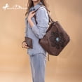 thumbnail image 6 of Montana West Vintage Western Tooling Tote Bag & Wallet Set for Women | Studded Top Handle Shoulder Handbag, Coffee, 6 of 7