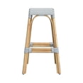 thumbnail image 4 of Home Square Rattan Barstool in Blue and White Finish - Set of 2, 4 of 6