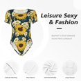 thumbnail image 4 of Balery Sunflowers Body de cuello redondo de manga corta para mujer Tops de manga corta Tops básicos-Large, 4 of 7