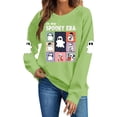 thumbnail image 5 of Spooky Season Sweatshirt Womens Ghost Graphic Pullover Crew Neck Long Sleeve Loose Fit Casual Fall Tops Ribbed Cuffs and Hem Cute Halloween Long Sleeve Sweatshirt, 5 of 7