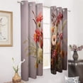 thumbnail image 2 of Blackout Curtains for Bedroom Watercolor Wildflowers Full Room Darkening Grommet Curtains for Living Room,Thermal Insulated Ombre Drapes, 2 of 7