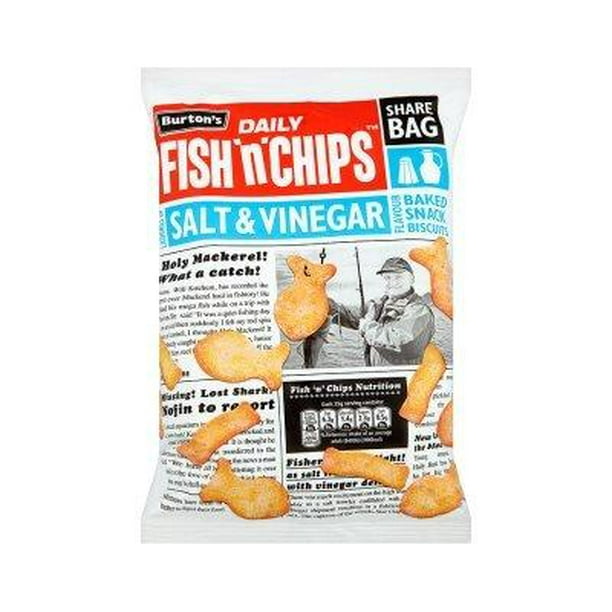 Burtons Daily Fish n Chips Salt & Vinegar Flavour Baked Snack Biscuits