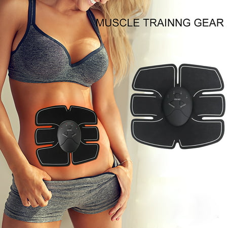 Muscle Stimulation ABS Stimulator, Muscle Training Gear Abdominal Muscle Trainer Smart Body Building Fitness Home Office