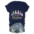 thumbnail image 4 of UngA Christmas Tshirts Women Merry Christmas Printed T-Shirts Short Sleeve Holiday Tee Xmas Gift Tops Womens Christmas Shirts (Navy,XXXL), 4 of 6