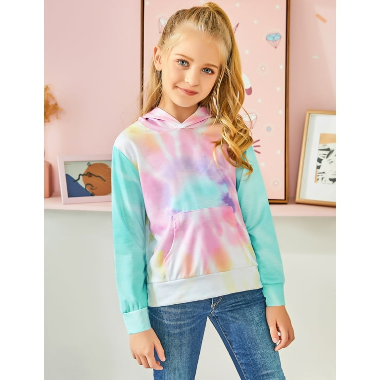 Girls tie 2025 dye hoodie