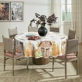 thumbnail image 3 of Fall Tablecloth 70x70 Inch Round, Thanksgiving Autumn Harvest Cabin Gnomes Bike Table Cover for Party Picnic Dinner Decor, 3 of 6