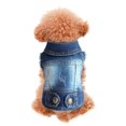 thumbnail image 6 of FTsdfkl Pet Clothes, Dog Jeans Jacket, Cool Blue Denim Coat Small Medium Dogs Lapel Vests, Puppy T-Shirt Comfort and Cool Apparel for Small Medium Dogs Cats,Vintage Textured Grain,XL, 6 of 9